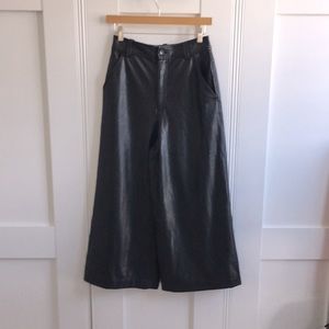 ALC Wiles Pant. Vegan Leather wide leg cropped pant